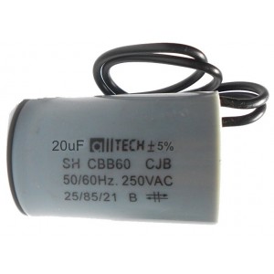 Capacitor Para Motor 20uf 250vac 2 Fios