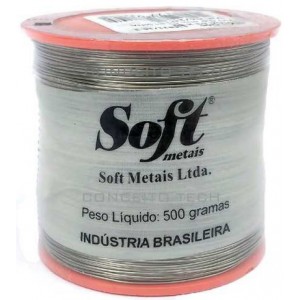 Solda Estanho Laranja 500g 0.5mm 63x37 C/ Fluxo Soft