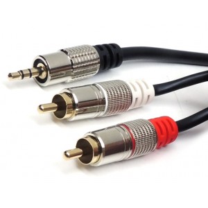 Cabo P2 Stéreo x 2RCA 5MT Profissional