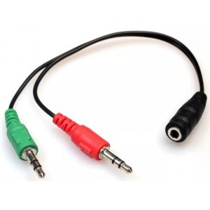 Cabo Adaptador Divisor P2 J2 Fêmea para 2 Saídas P2 Macho - Fone e Microfone