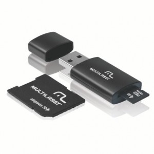 Pen Drive Cartão de Memória Multilaser 3 Em 1 8GB