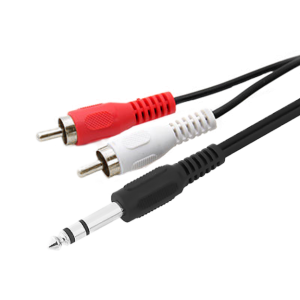 Cabo Áudio (P10 Estéreo X 2 RCA - 3 Metros