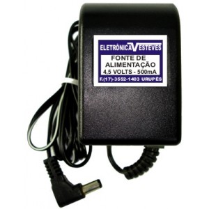 Fonte De Alimentaçao DC 4,5V 500mA –110/220 PLUG 90º